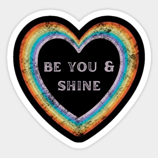 Rainbow Heart - Retro Vibe - Autism Awareness Sticker